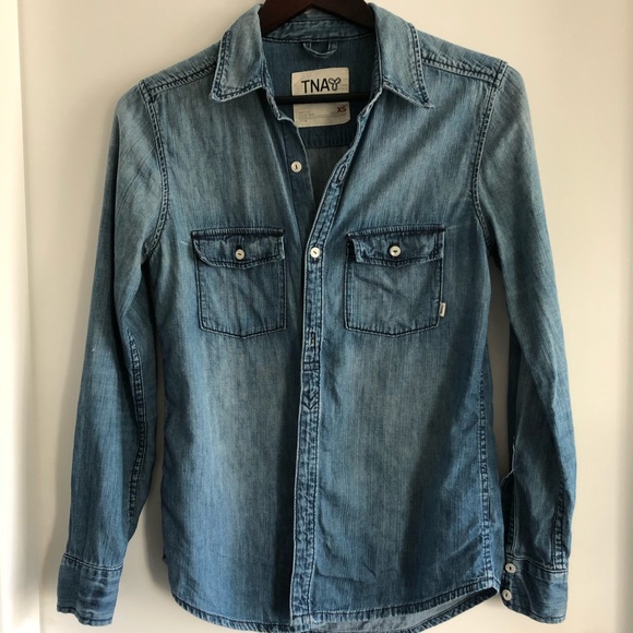 TNA Sutter Boyfriend Fit Denim Shirt - Picture 2 of 3